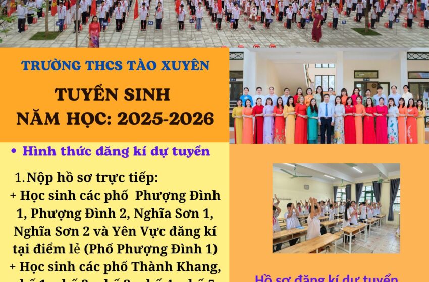  Trường THCS Tào Xuyên thông báo tuyển sinh năm học 2025-2026